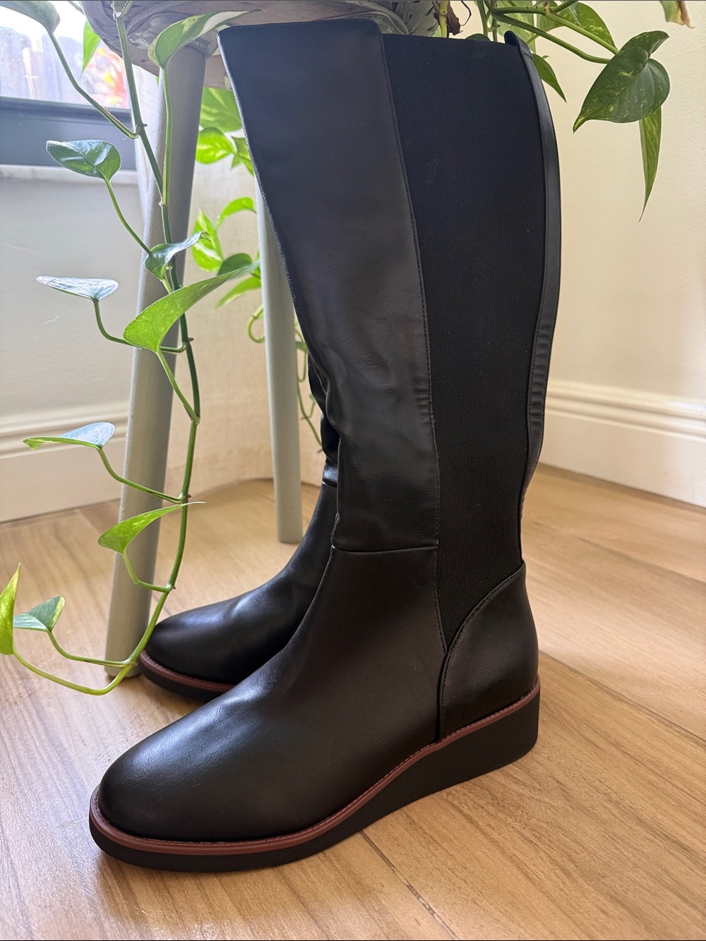 Style & Co. Black Over-the-Knee Wedge Boots